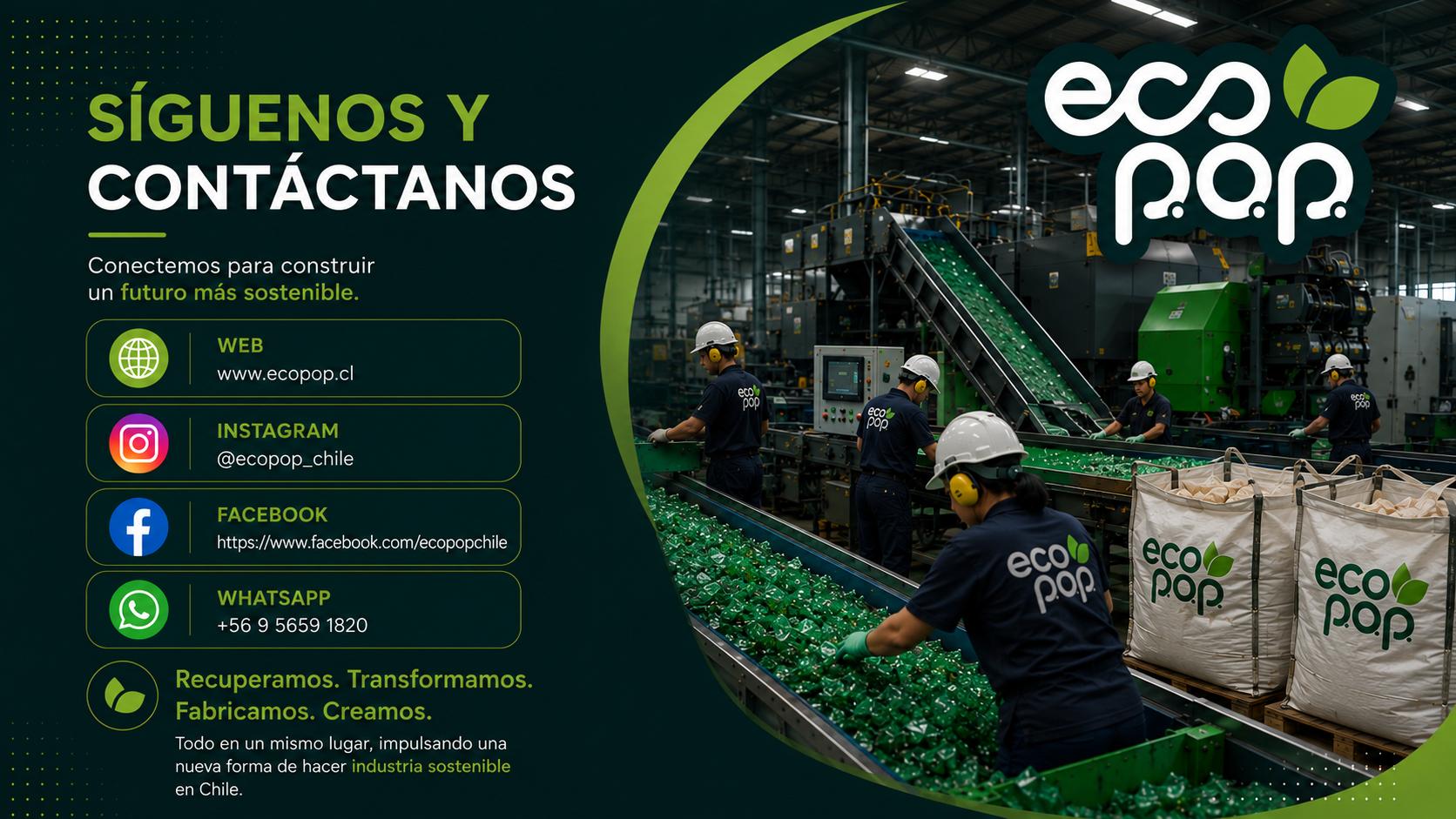 Galpón, maquinaria y operarios de ECO P.O.P.